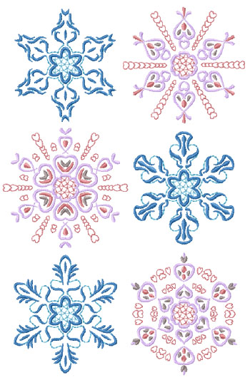 Hearts and Flowers Snowflake Set