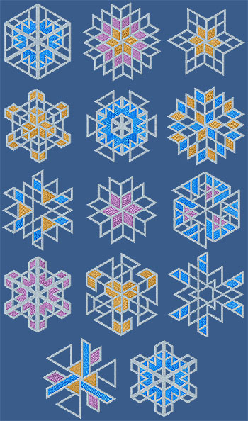 Geometric Snowflake Set
