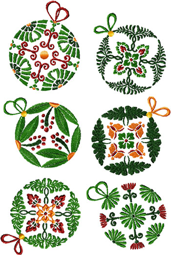 Floral Christmas Ornament Set