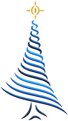 Spiral Christmas Tree Machine Embroidery Design