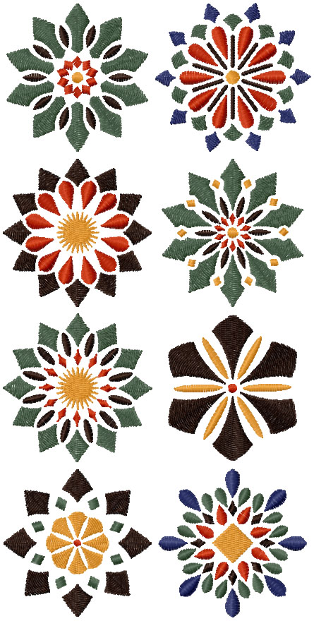 Advanced Embroidery Designs - Geometric Flower Set