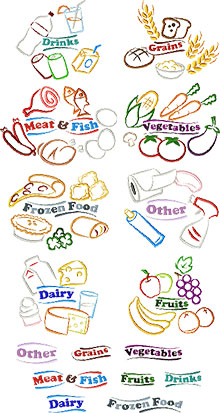 Grocery Bag Label Set