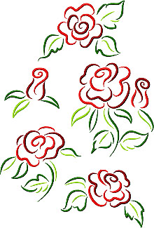 Rose Doodles Set of 5 Machine Embroidery Designs