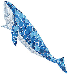 Blue Whale Mosaic Machine Embroidery Design