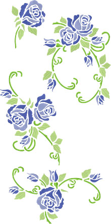 Blue Rose Set of 4 Machine Embroidery Designs