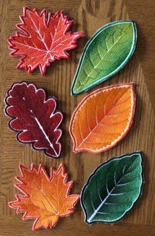 Autumn Leaf Coasters In-the-Hoop (ITH)