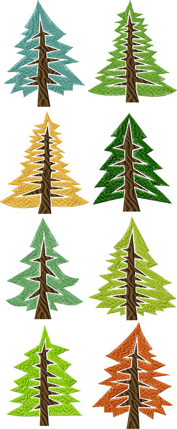 Abstract Pine Tree Set