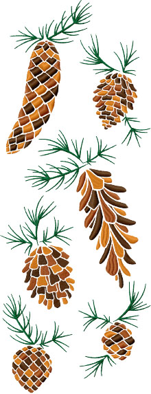 Pine Cone Set of 6 Machine Embroidery Designs