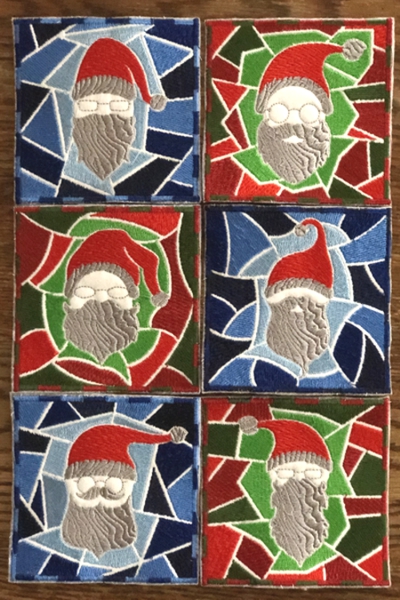 Santa Coasters In-the-Hoop (ITH)