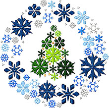 Snowflake Wreath Machine Embroidery Design