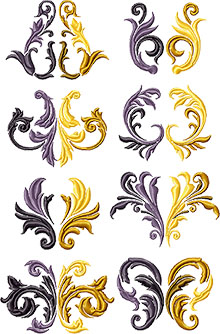 Royal Heraldic Motif Set Machine Embroidery Designs