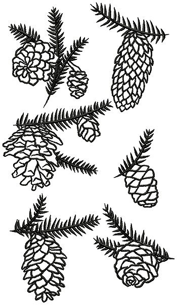 One-Color Pine Cone Set