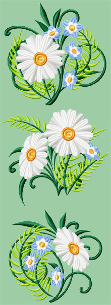 Daisy Set of 3 Machine Embroidery Designs