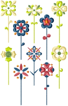 Flower Embellishment Set of 10 Machine Embroidery Designs