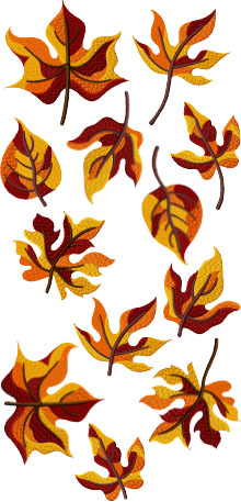 Fall Leaf Set of 12 Machine Embroidery Designs