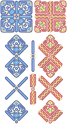 Red and Blue Motif Set