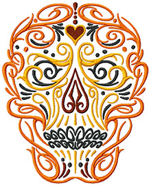 Sugar Skull Machine Embroidery Design