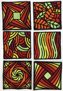 Colors of Fall Coasters In-the-Hoop (ITH) Set of 6 Machine Embroidery Designs