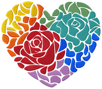 Valentine Mosaic Heart of Roses