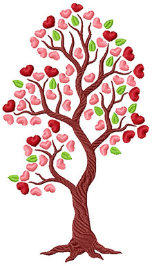 Love Blossom Tree Machine Embroidery Design