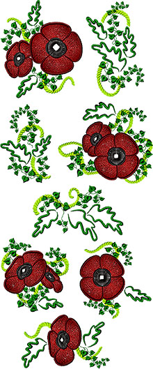 Poppy Set Machine Embroidery Designs