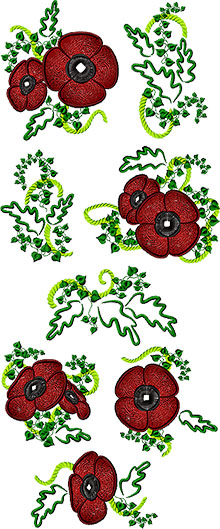 Advanced Embroidery Designs - Folk Style Floral Motif Set