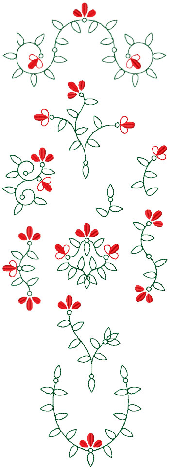 Folk Style Floral Motif Set