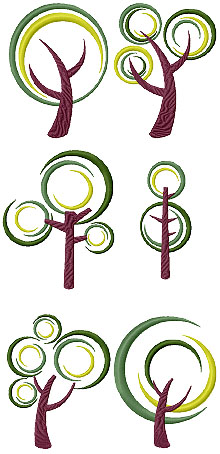 Art Nouveau Crescent Tree Set