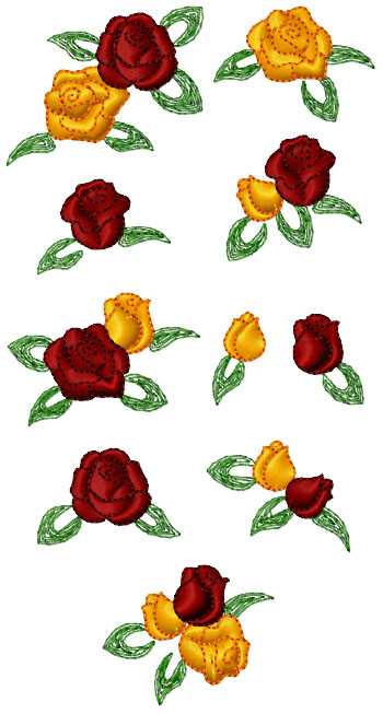 Tiny Rose Motif Set