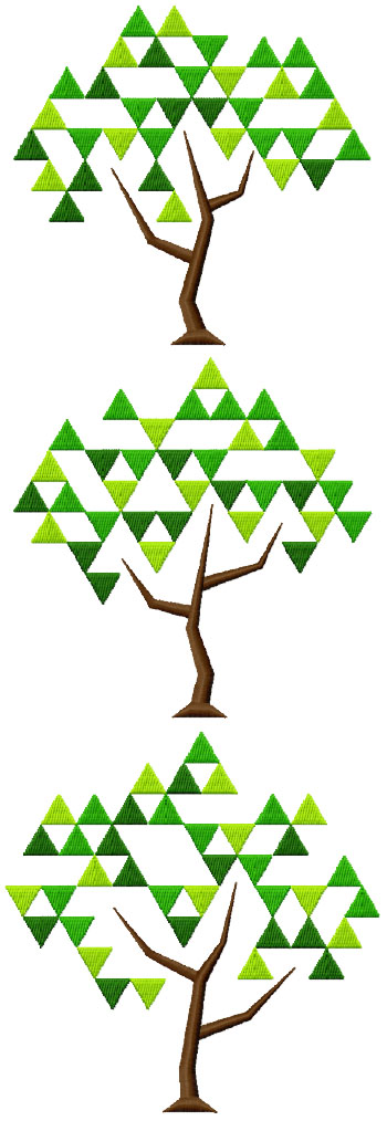 Abstract Triangle Mosaic Tree Set