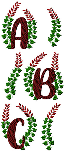 Summer Grass Alphabet Machine Embroidery Designs