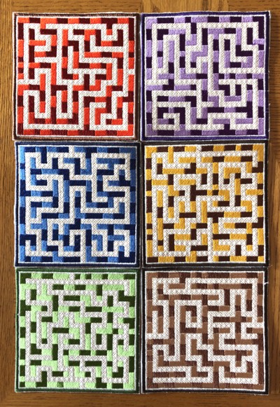 Maze Mosaic Coasters In-the-Hoop (ITH)