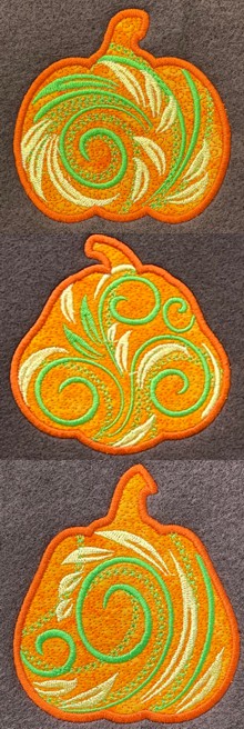 Pumpkin Applique Set Machine Embroidery Design