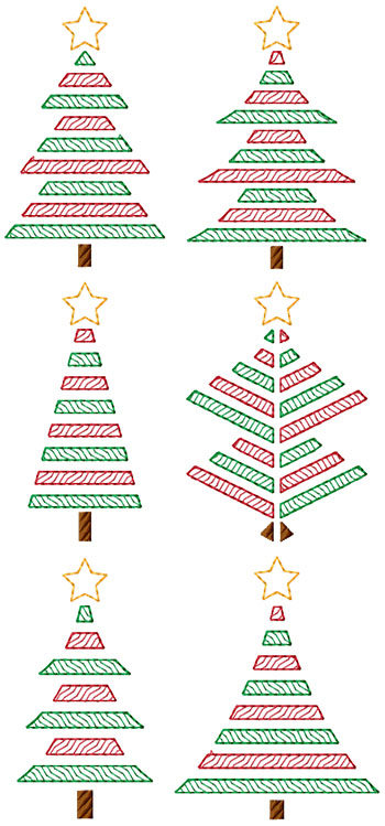 Banded Christmas Tree Set