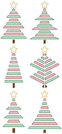 Banded Christmas Tree Set