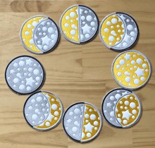 Phases of the Moon Coasters in-the-Hoop (ITH)
