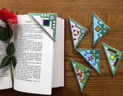 Art Deco Flower Bookmarks In-the-Hoop (ITH)