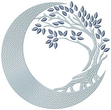 Crescent Moon Tree Machine Embroidery Design