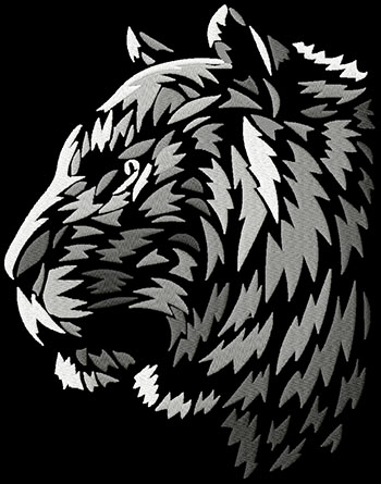 Silver Tiger Machine Embroidery Design