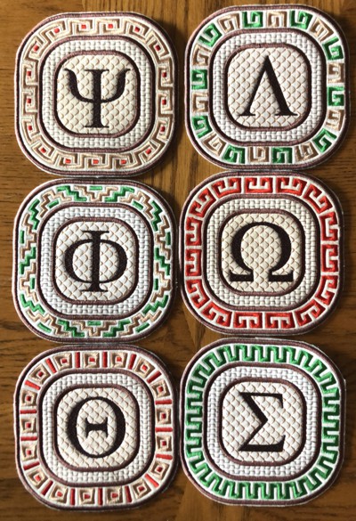 Greek Alphabet Coasters In-the-Hoop (ITH) Set