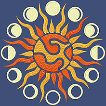 Sun and Moon Machine Embroidery Design