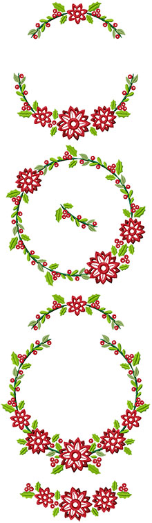 Christmas Poinsettia Wreath Set