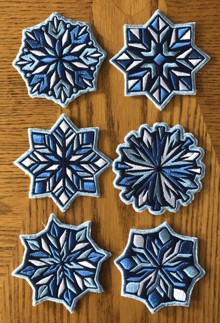 Winter Flowers Coasters In-the-Hoop (ITH)