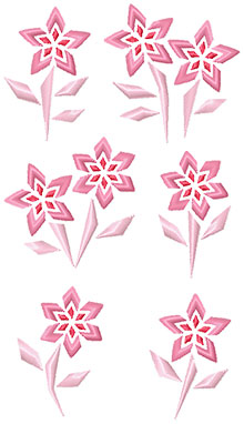 Abstract Pink Flower Set