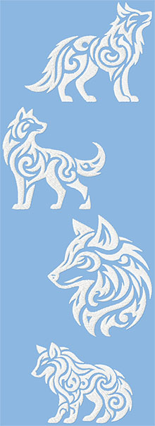 Snow Wolf Set Machine Embroidery Design