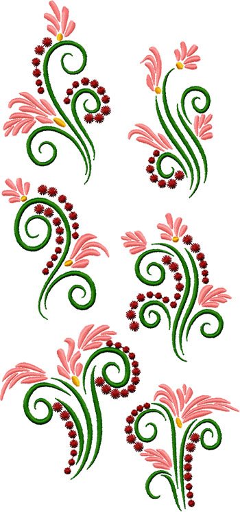 Spring Flower Swirl Set