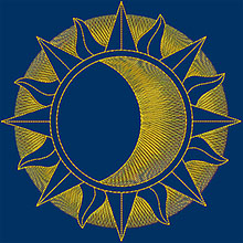 Solar Eclipse Mandala Machine Embroidery Design