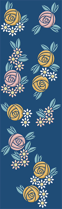 Art Nouveau Rose Set Machine Embroidery Design