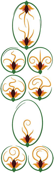 Daylily Motif Set Machine Embroidery Design
