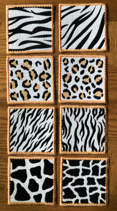Animal Prints Coasters In-the-Hoop (ITH)
